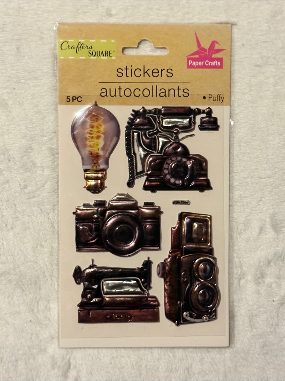 💜 Crafter’s Square Puffy Vintage Camera Stickers